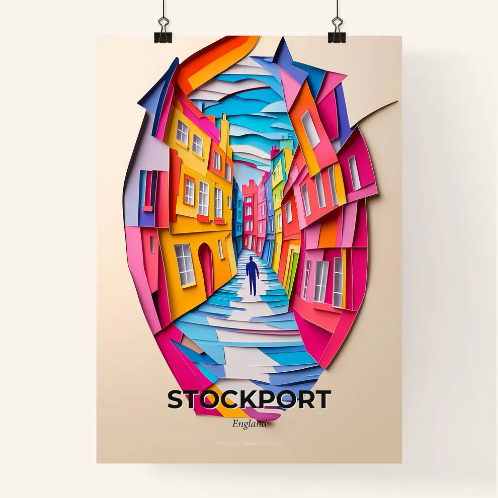 Vivid Stockport, England, Colorful Poster