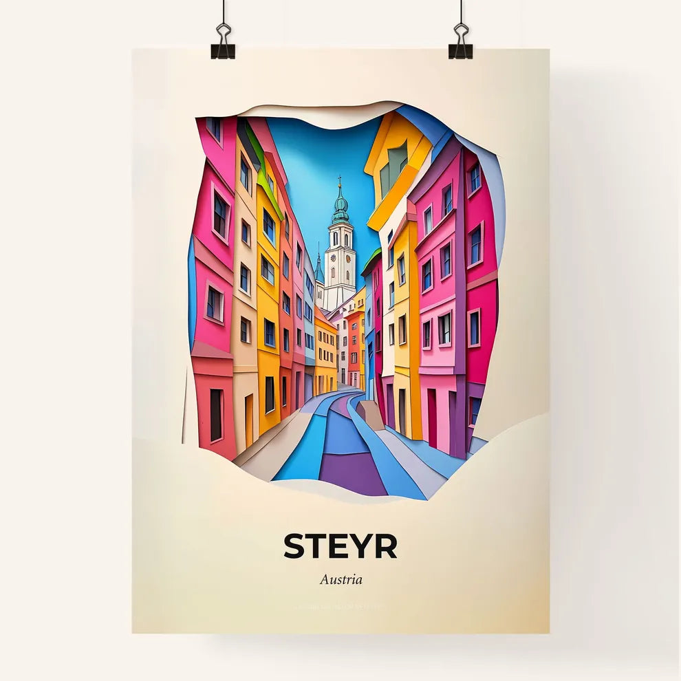 Vivid Steyr, Austria, Colorful Poster