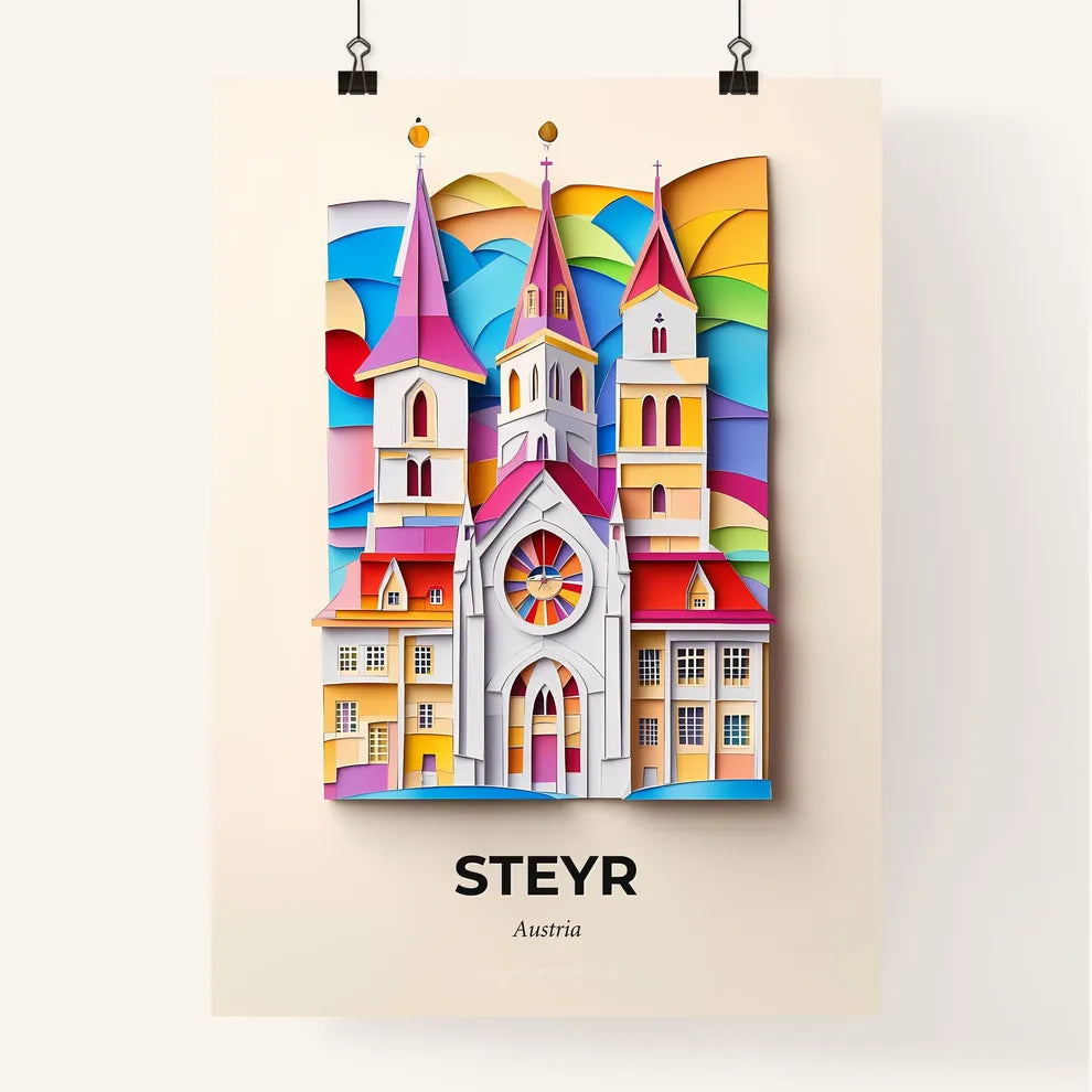Vivid Steyr, Austria, Colorful Poster