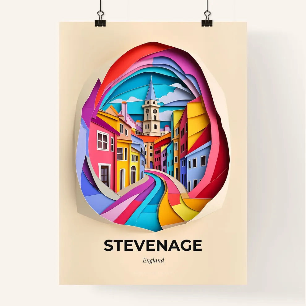 Vivid Stevenage, England, Colorful Poster