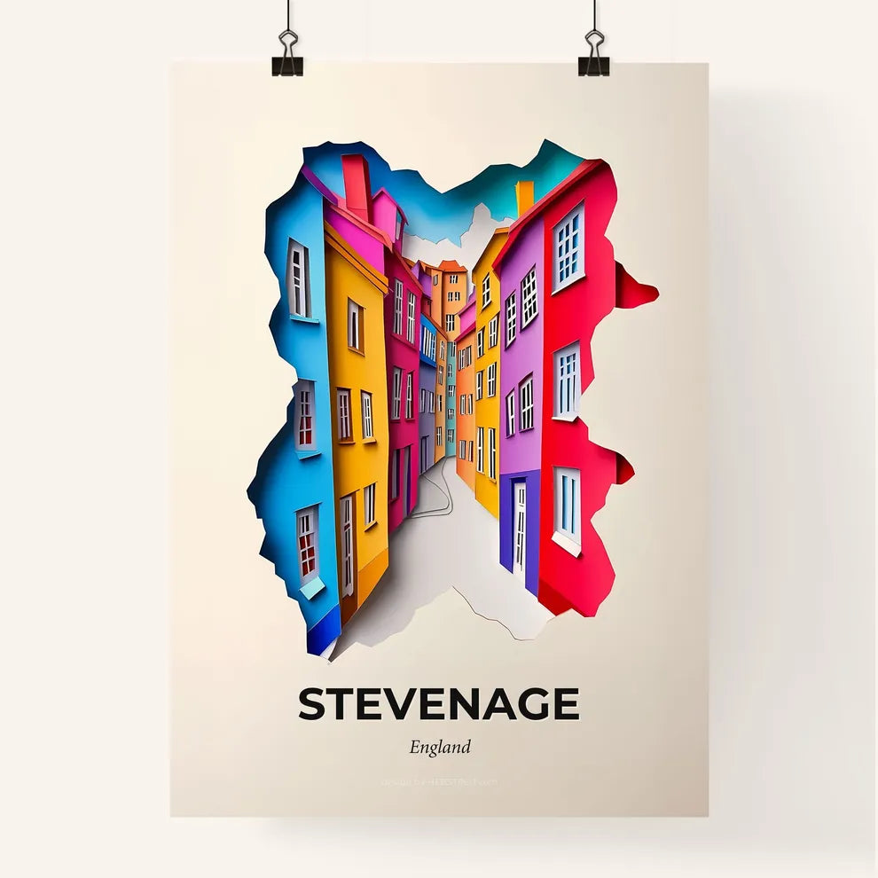 Vivid Stevenage, England, Colorful Poster