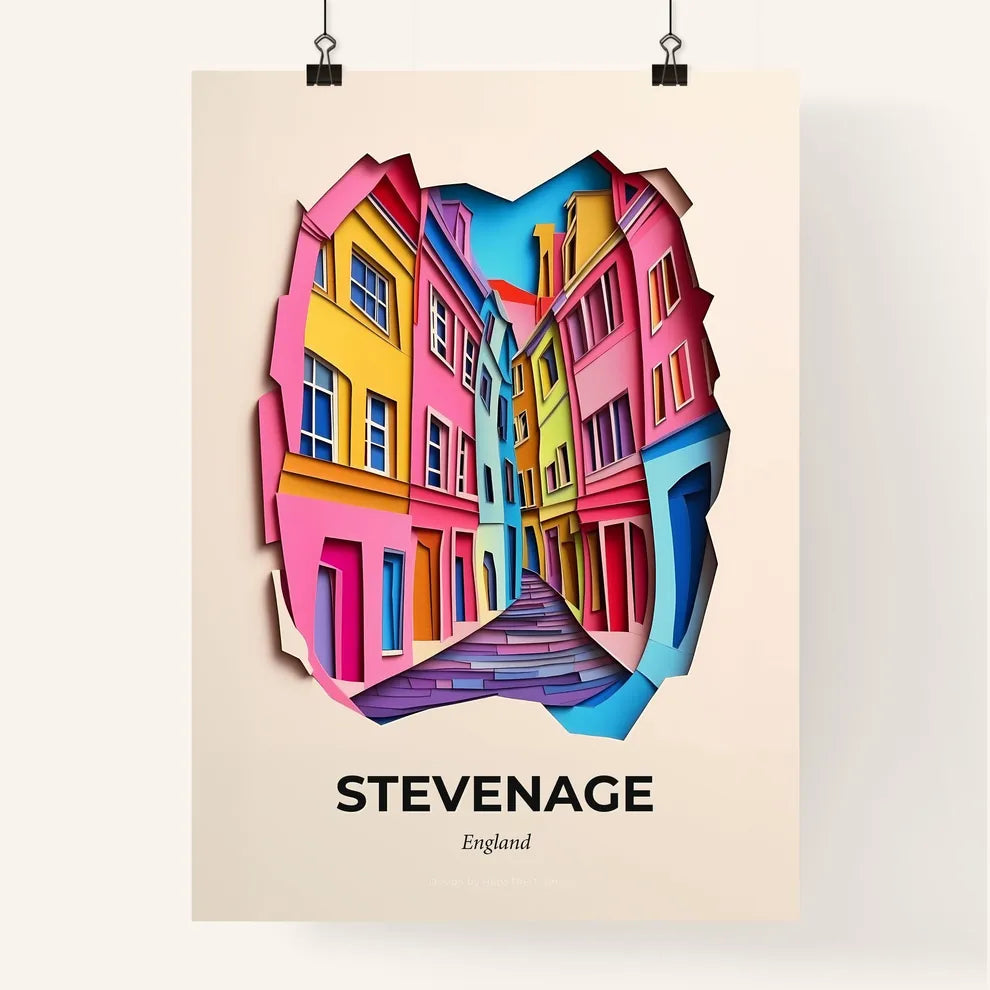 Vivid Stevenage, England, Colorful Poster