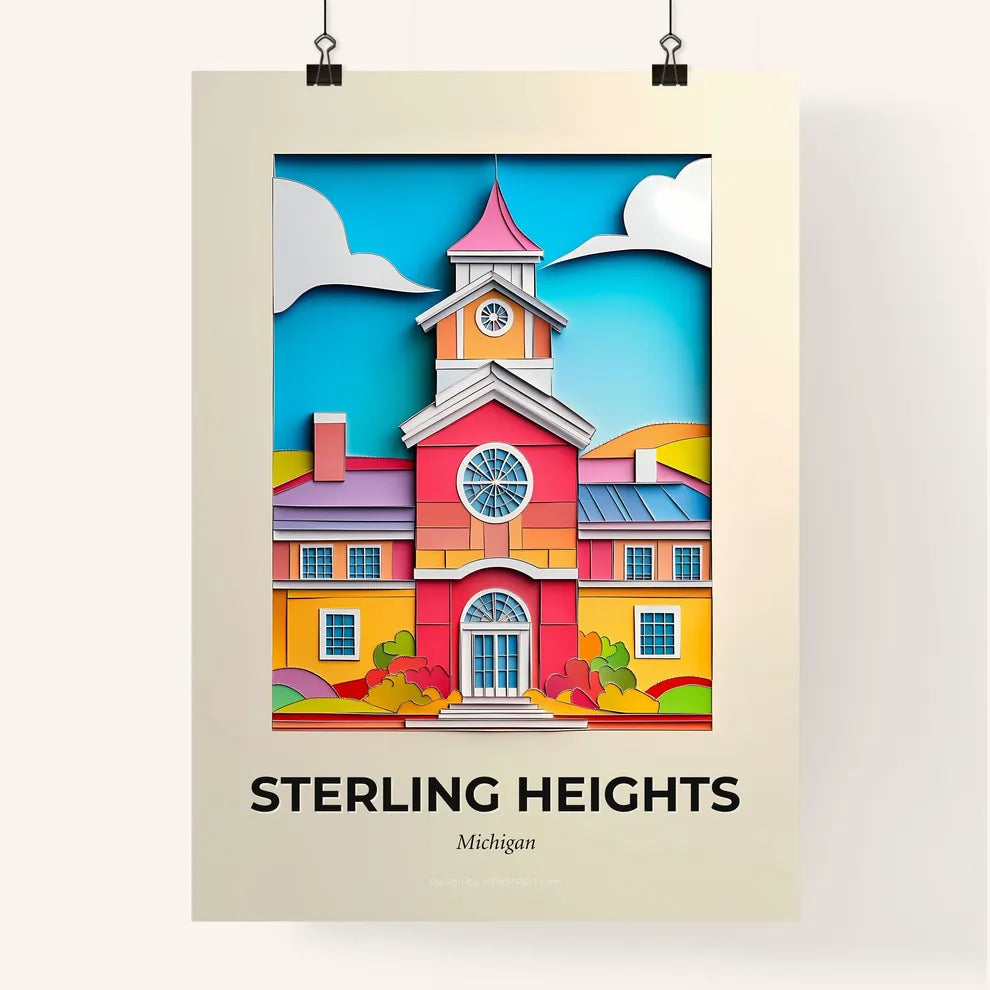 Vivid Sterling Heights, Michigan, Colorful Poster