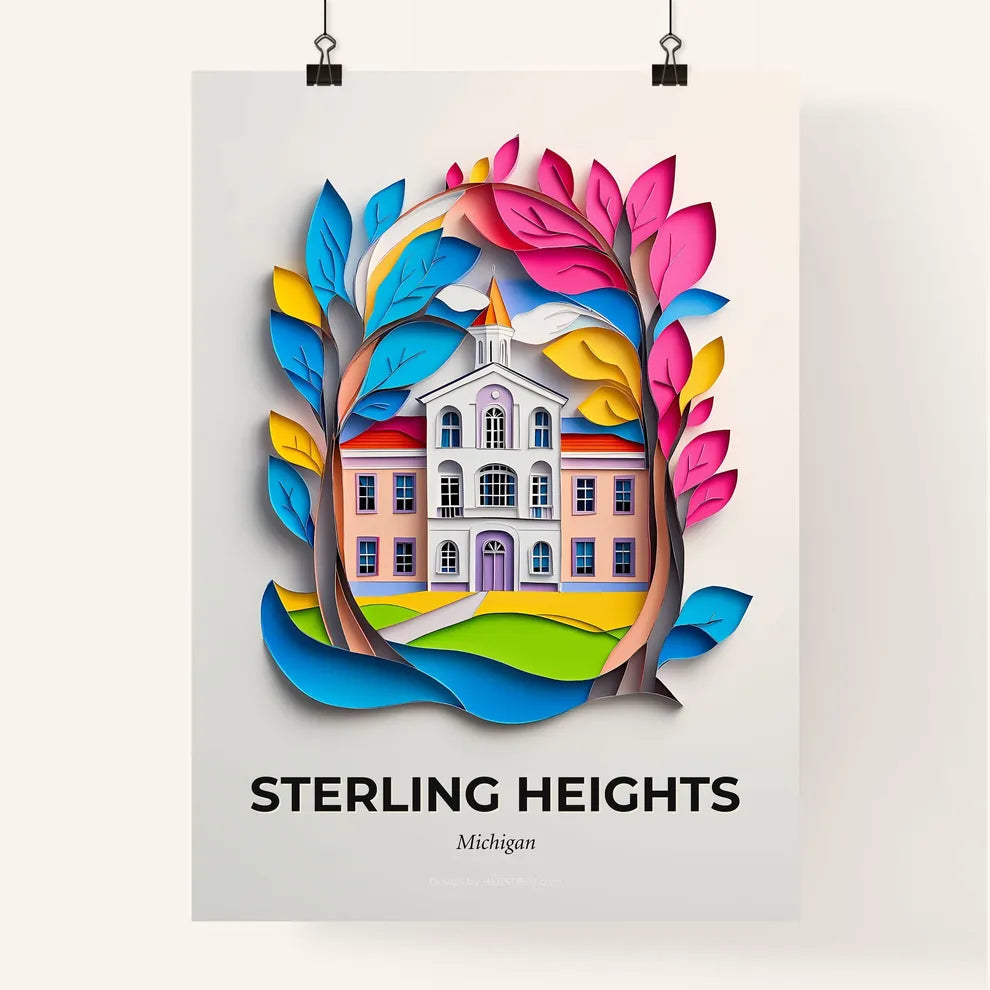 Vivid Sterling Heights, Michigan, Colorful Poster