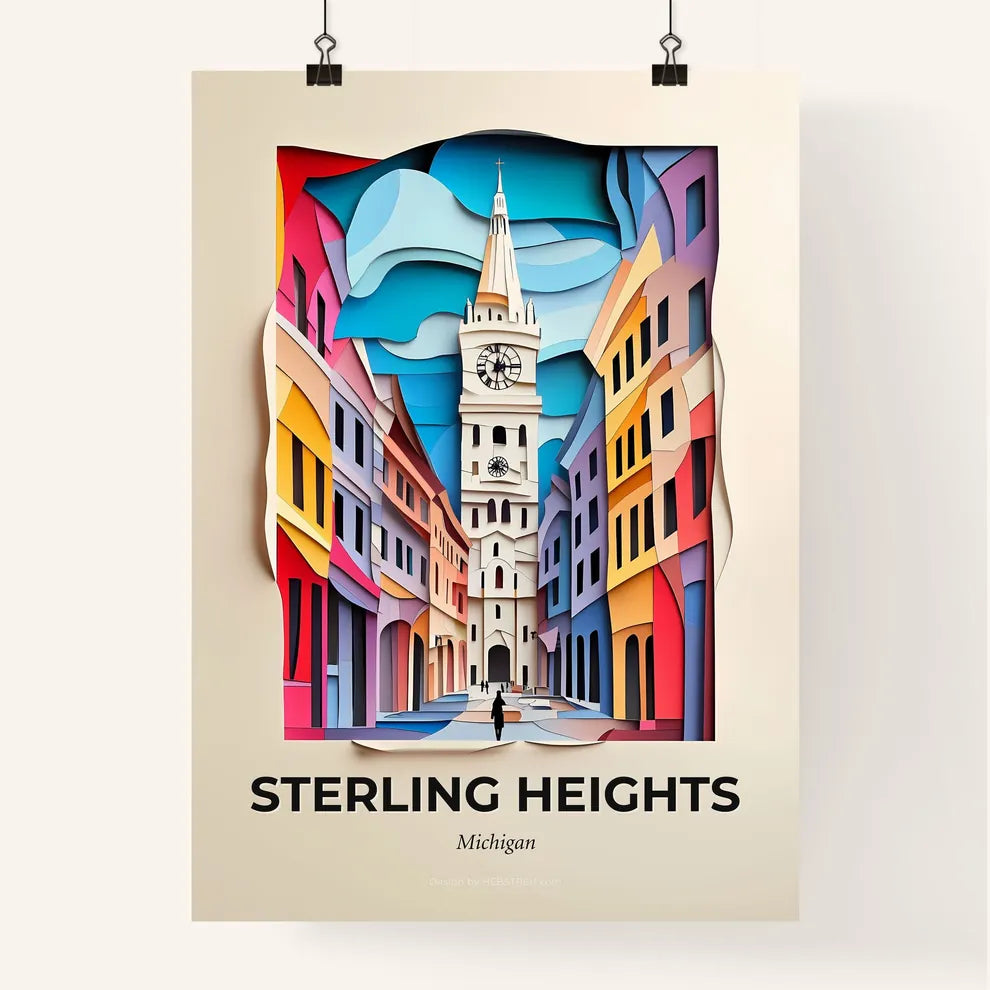 Vivid Sterling Heights, Michigan, Colorful Poster
