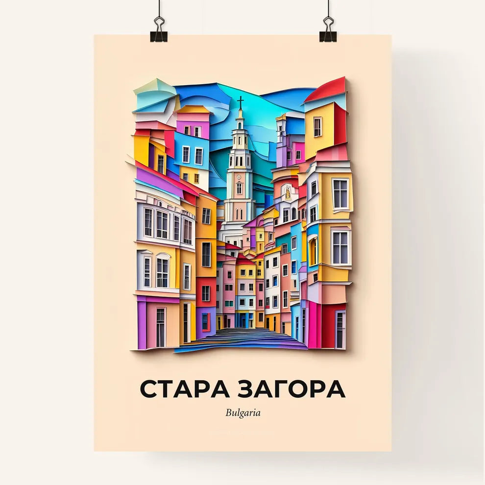 Vivid Stara Zagora, Bulgaria, Colorful Poster