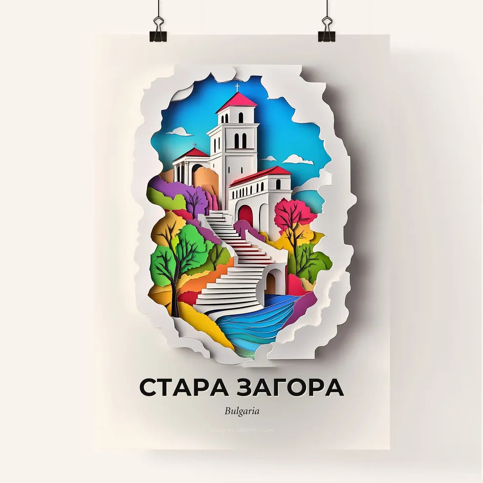 Vivid Stara Zagora, Bulgaria, Colorful Poster