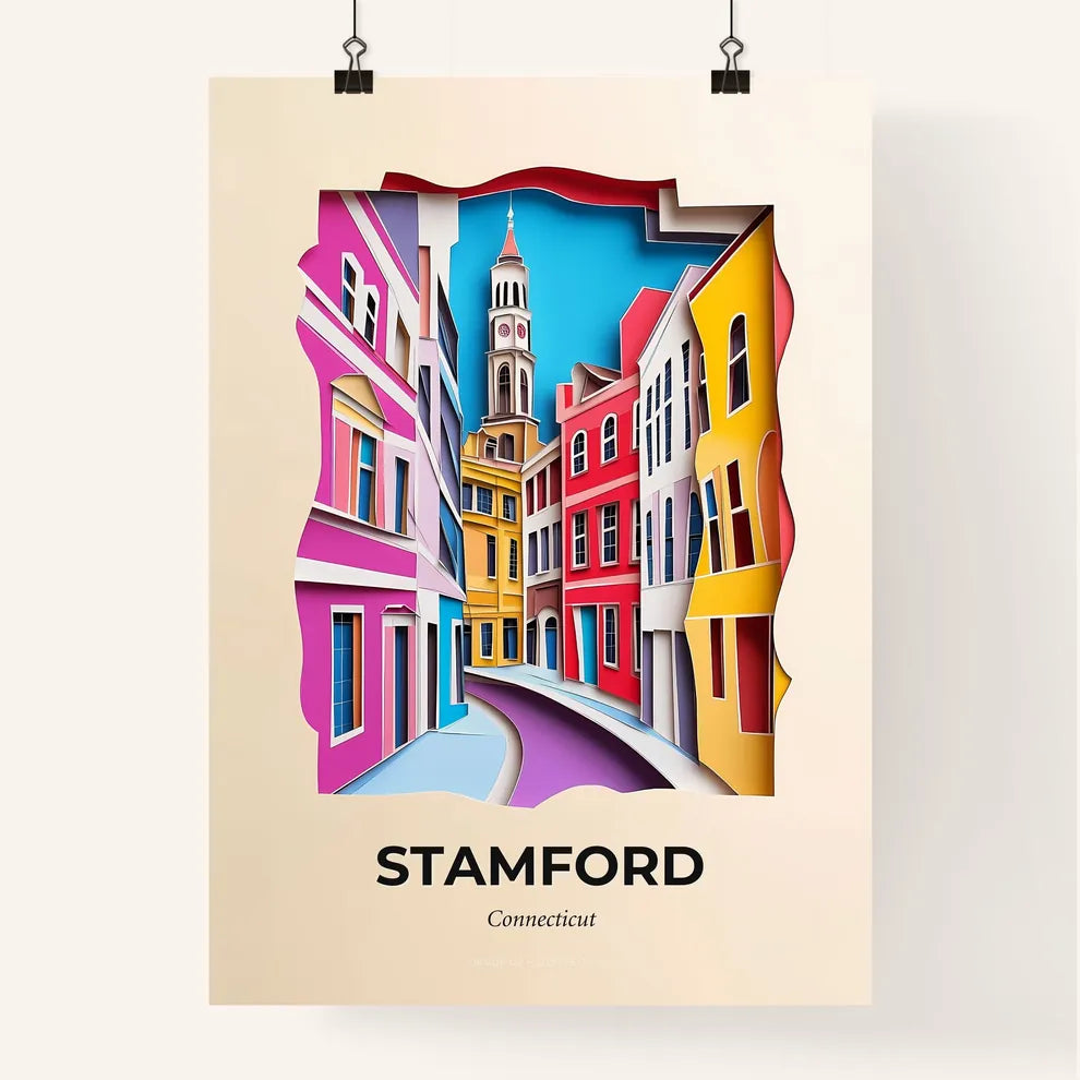 Vivid Stamford, Connecticut, Colorful Poster
