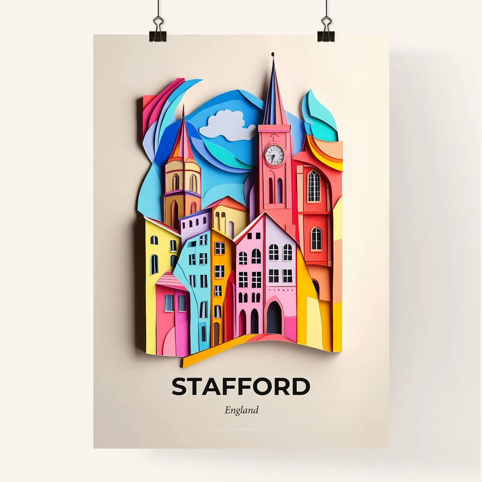 Vivid Stafford, England, Colorful Poster