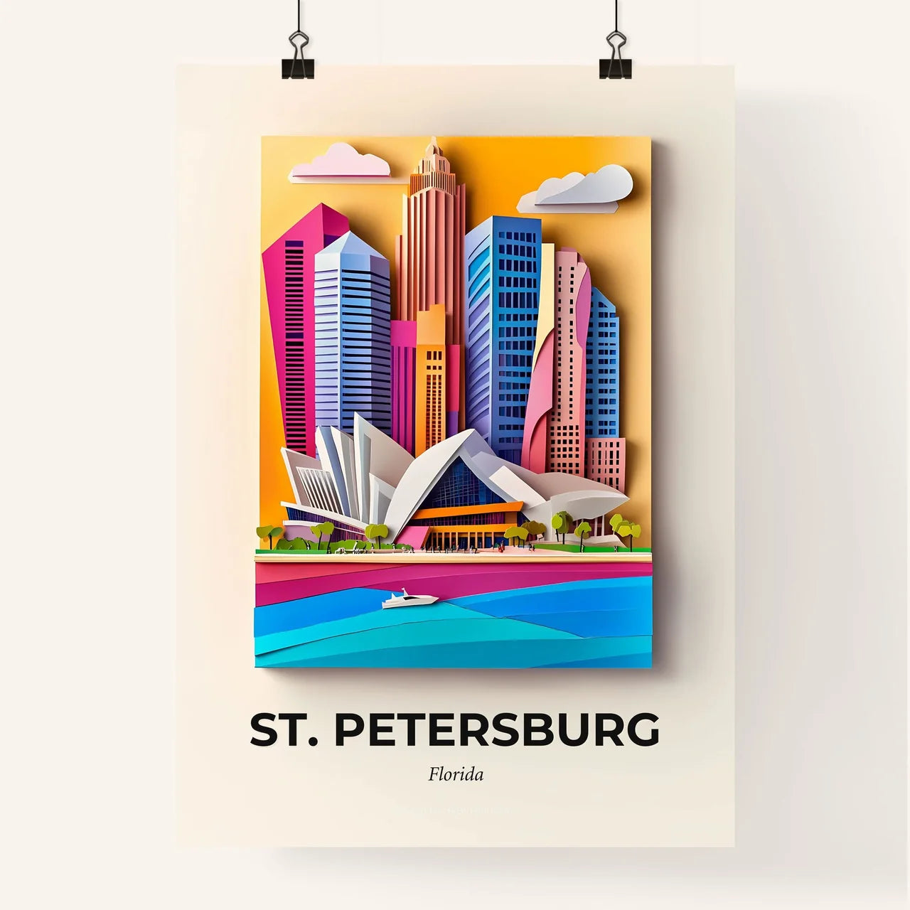 Vivid St. Petersburg, Florida, Colorful Poster