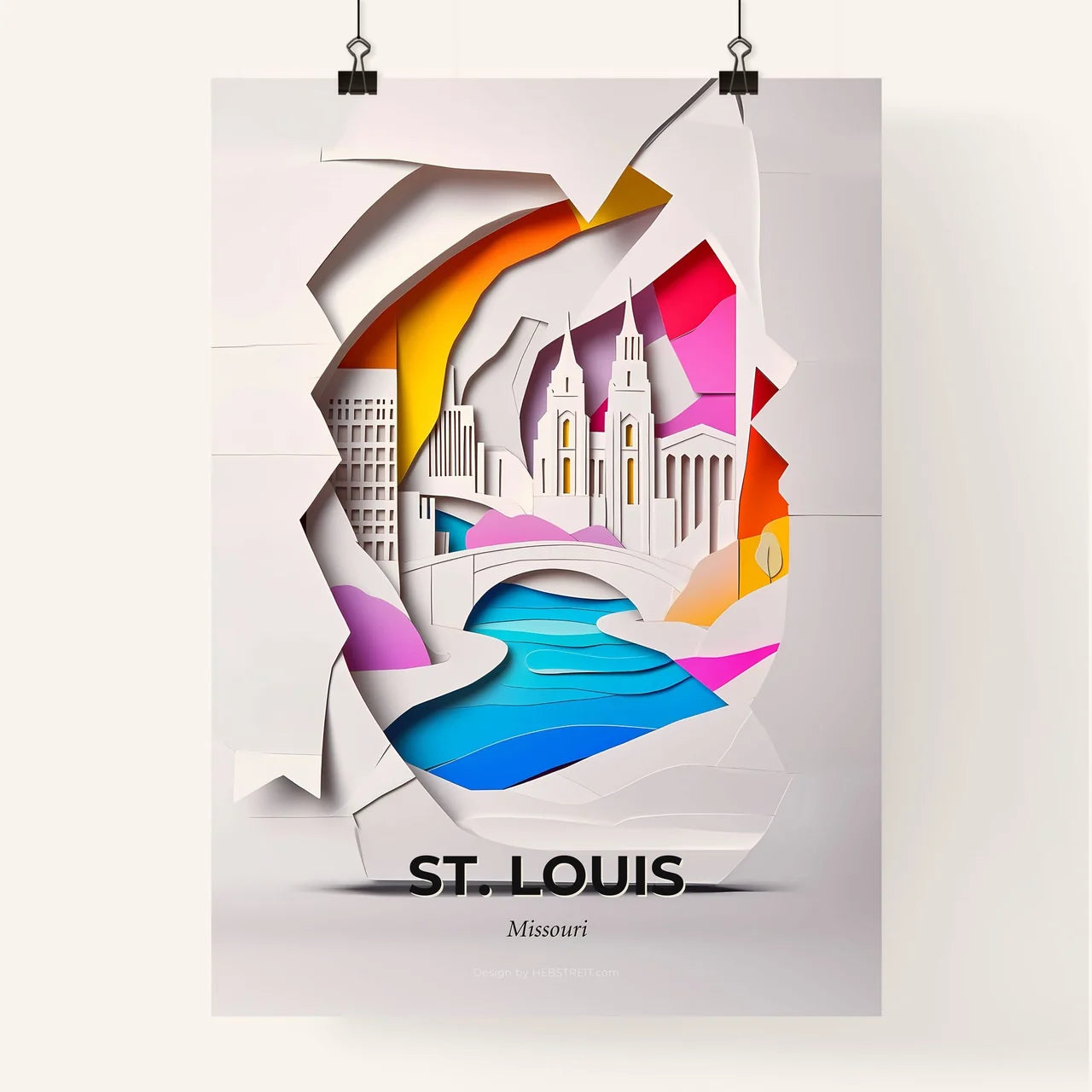 Vivid St. Louis, Missouri, Colorful Poster