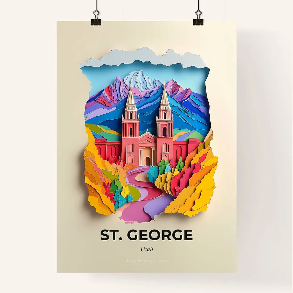 Vivid St. George, Utah, Colorful Poster
