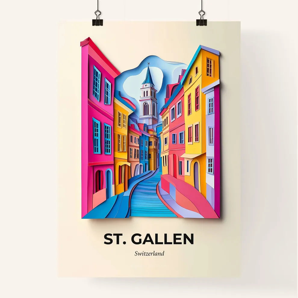 Vivid St. Gallen, Switzerland, Colorful Poster