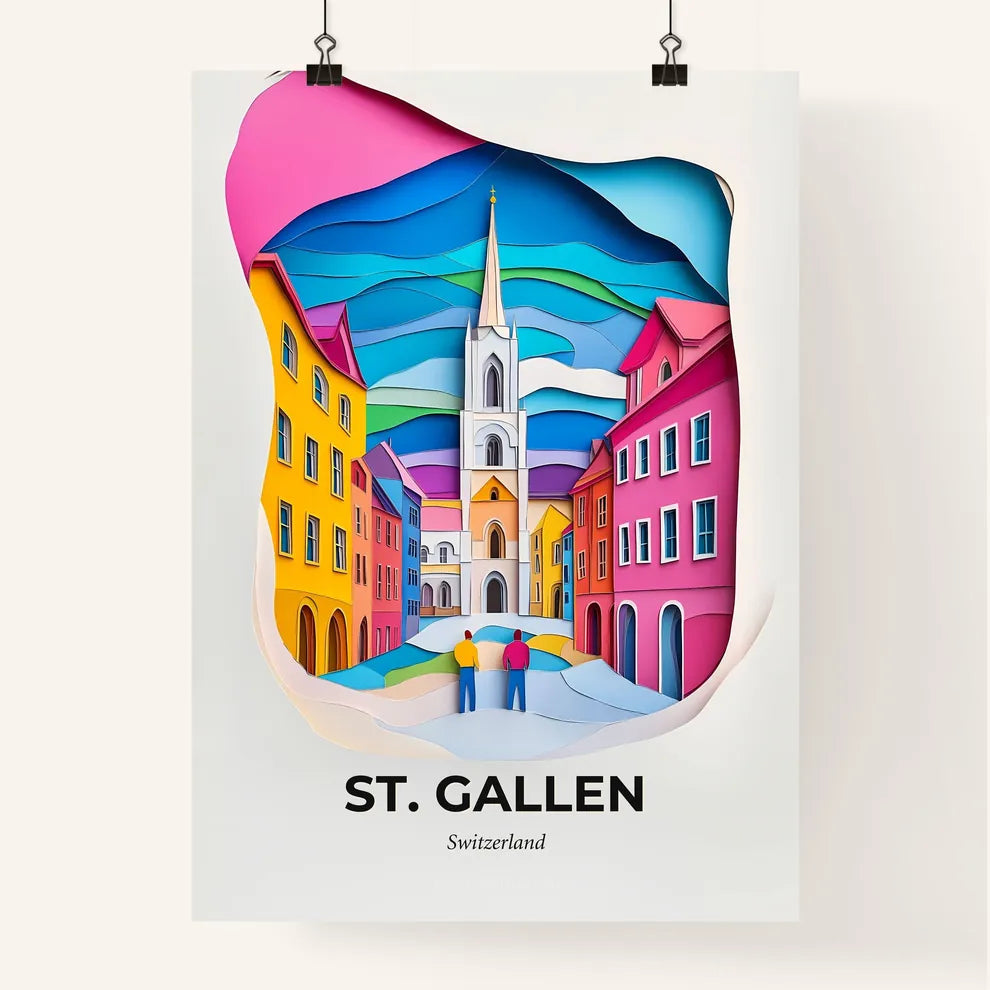 Vivid St. Gallen, Switzerland, Colorful Poster