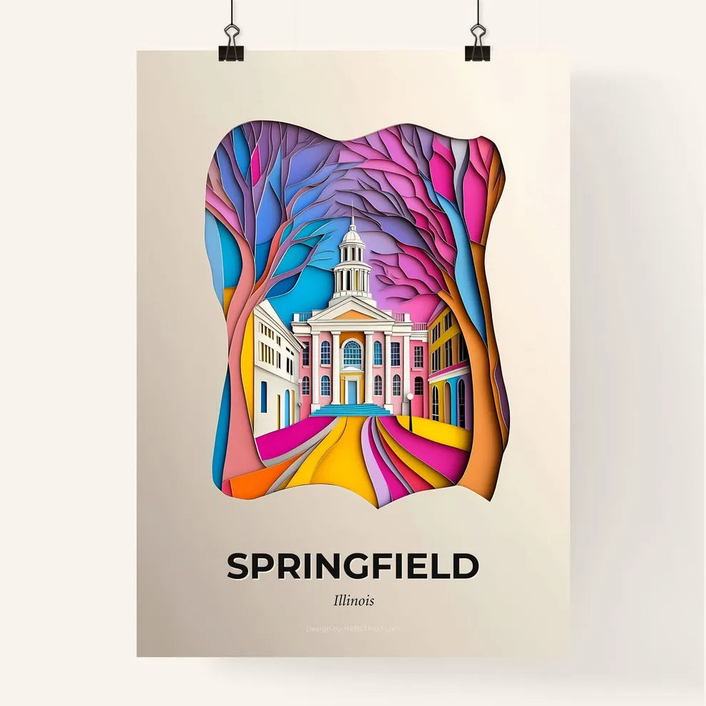 Vivid Springfield, Illinois, Colorful Poster