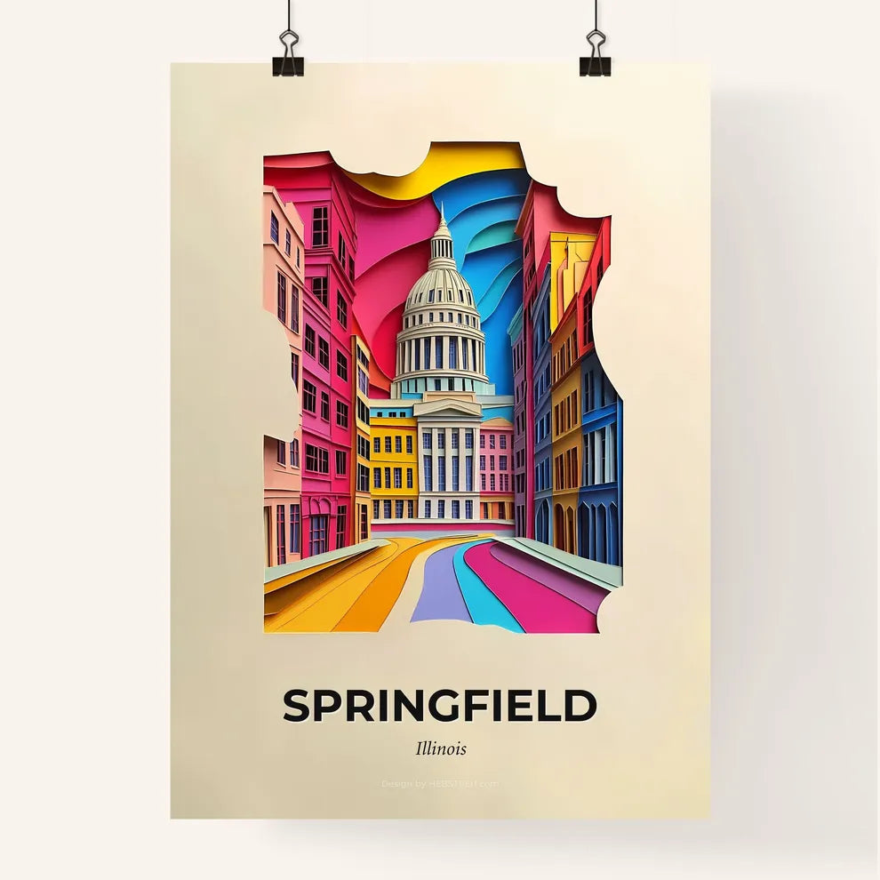 Vivid Springfield, Illinois, Colorful Poster