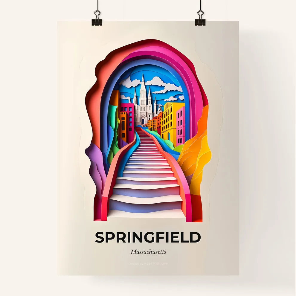Vivid Springfield, Massachusetts, Colorful Poster