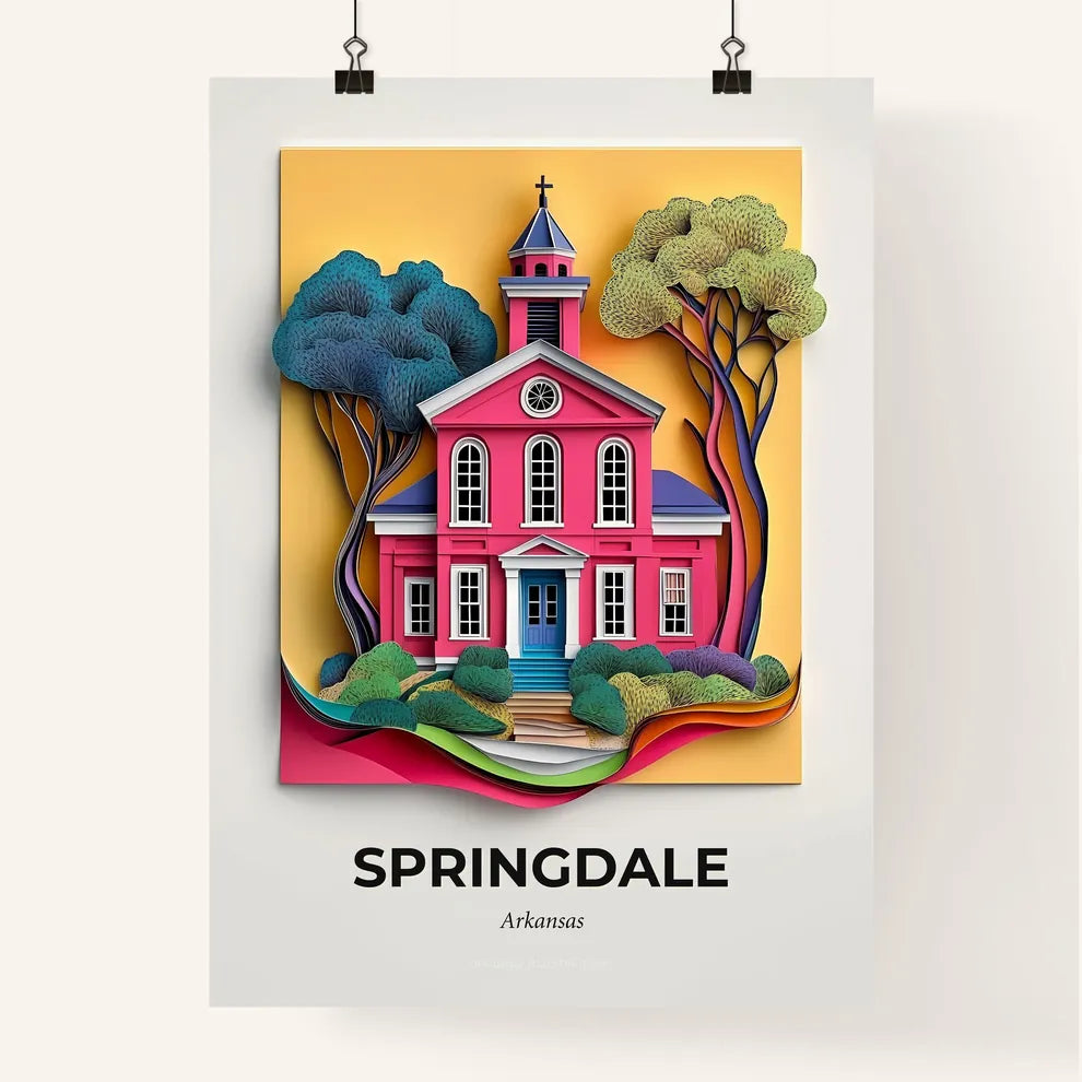 Vivid Springdale, Arkansas, Colorful Poster