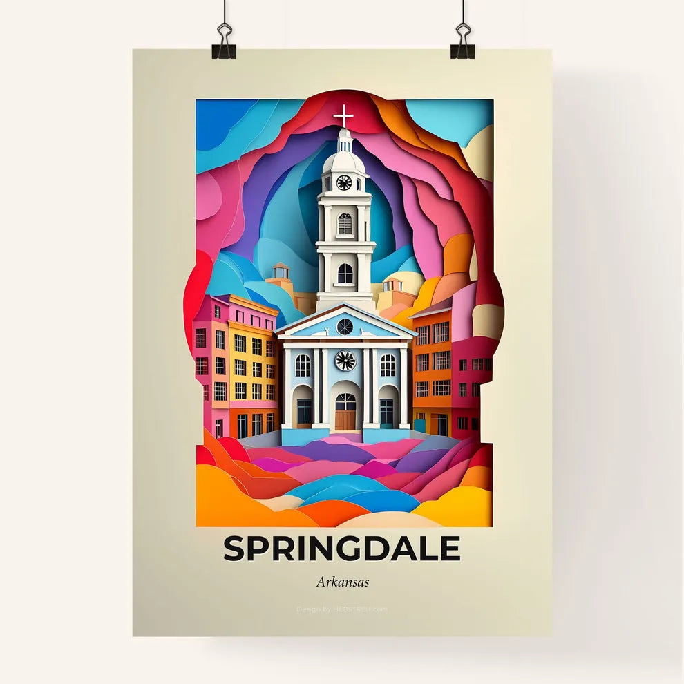 Vivid Springdale, Arkansas, Colorful Poster