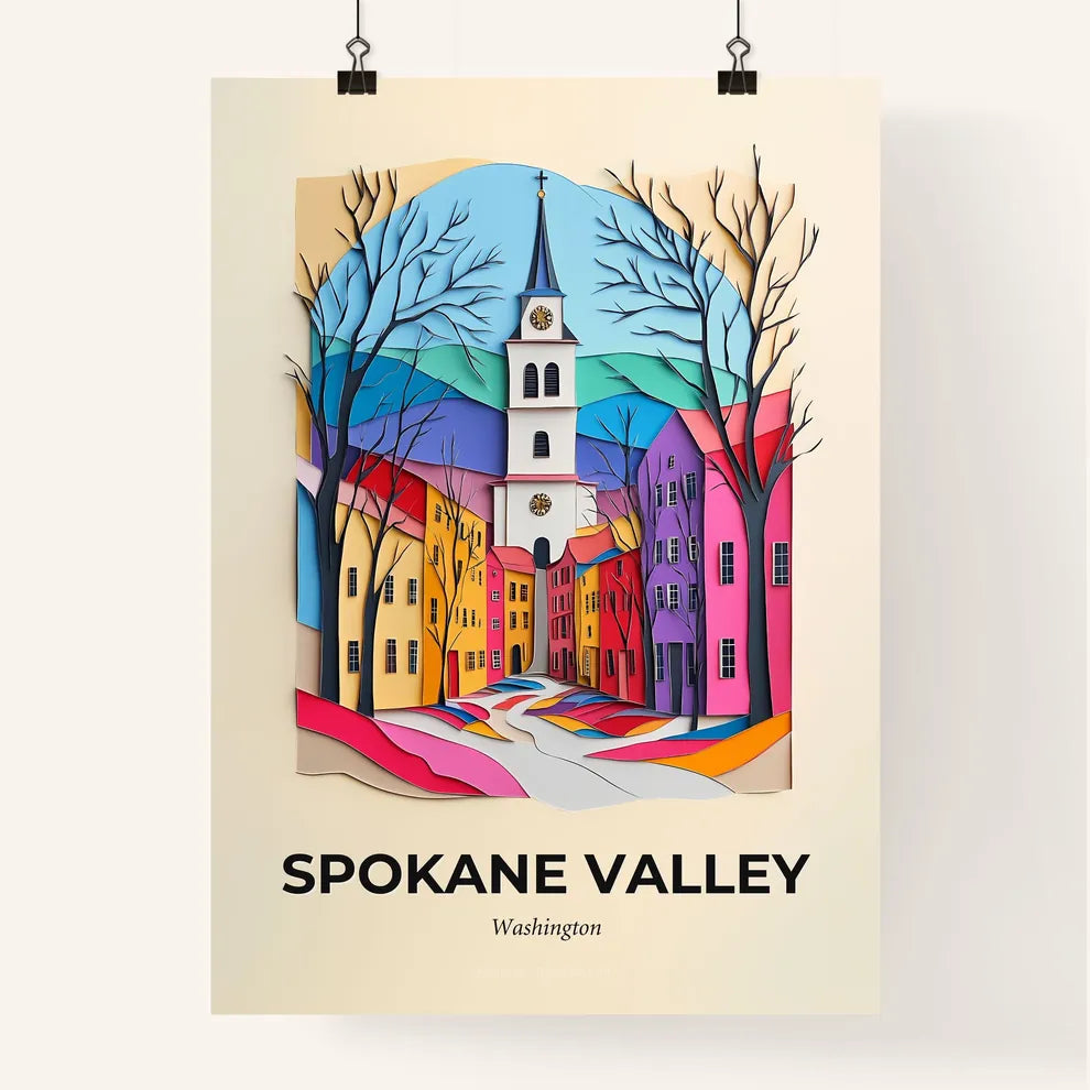 Vivid Spokane Valley, Washington, Colorful Poster