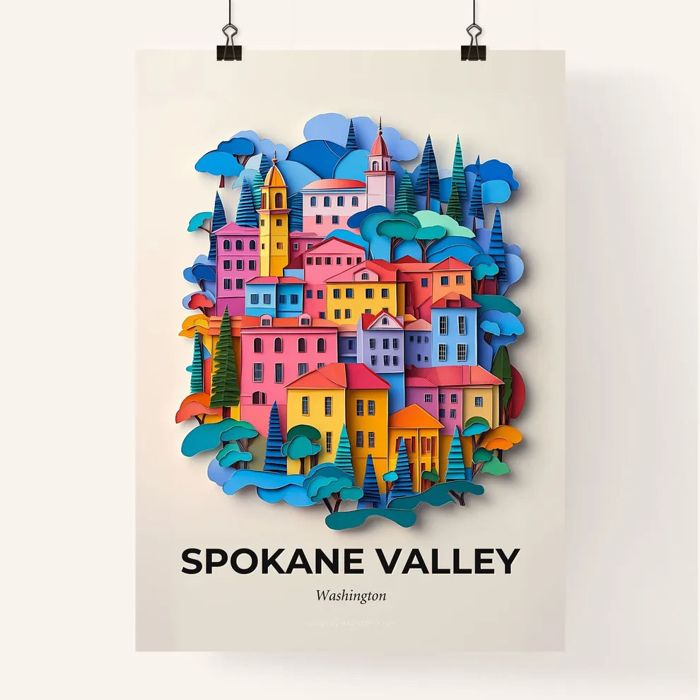 Vivid Spokane Valley, Washington, Colorful Poster