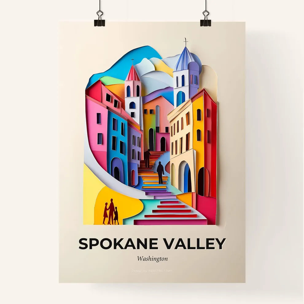 Vivid Spokane Valley, Washington, Colorful Poster