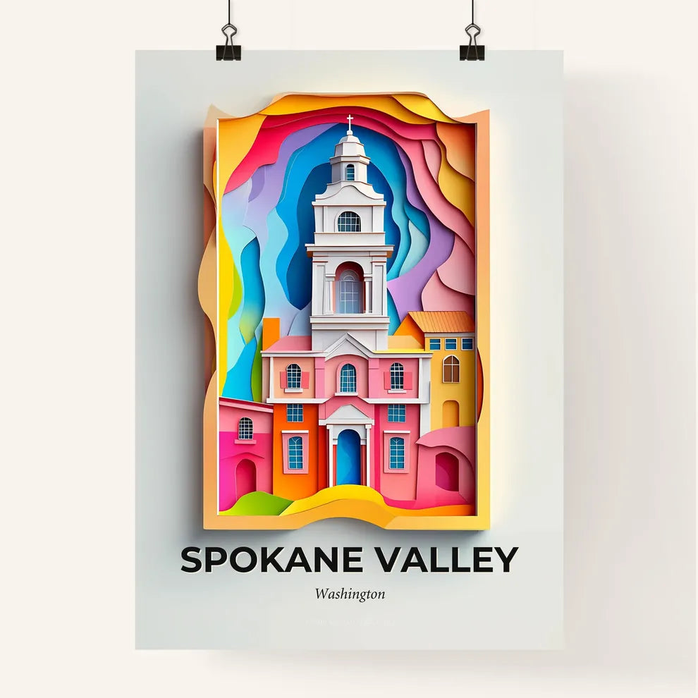 Vivid Spokane Valley, Washington, Colorful Poster