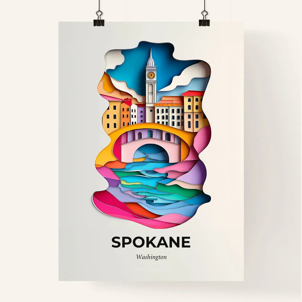 Vivid Spokane, Washington, Colorful Poster
