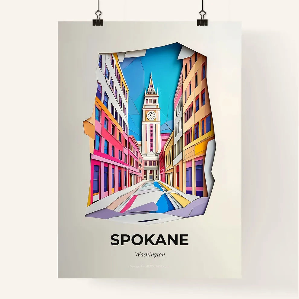 Vivid Spokane, Washington, Colorful Poster