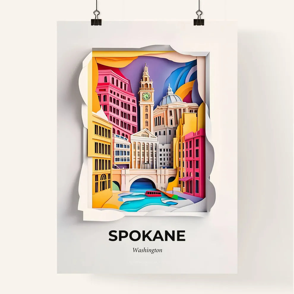 Vivid Spokane, Washington, Colorful Poster