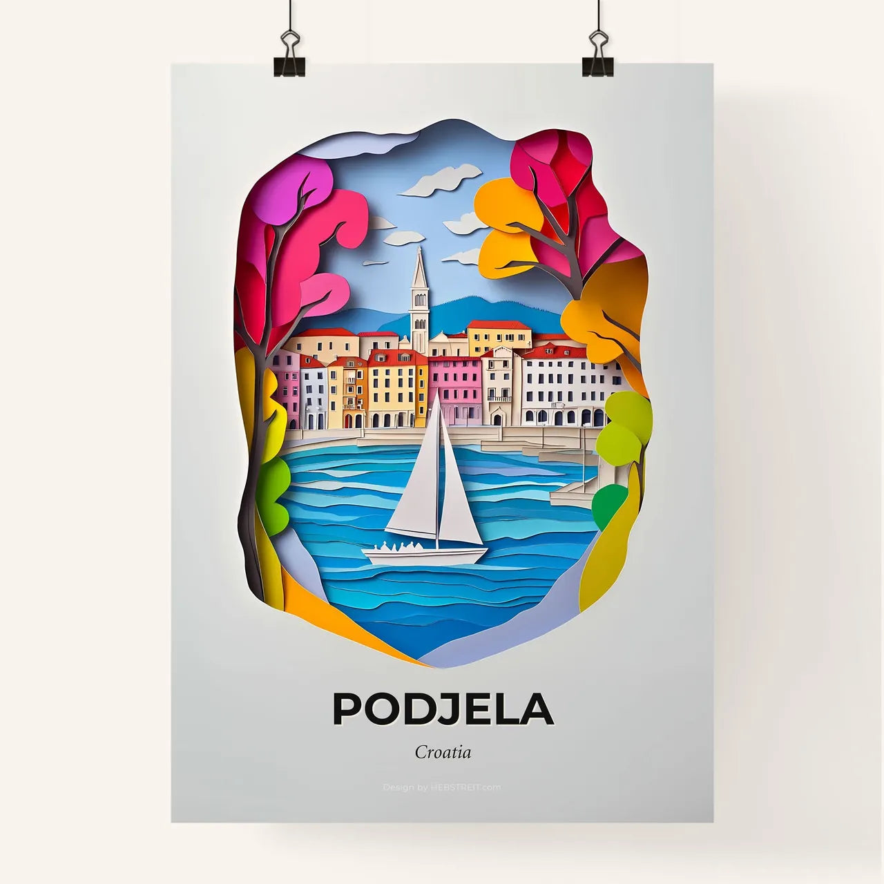 Vivid Split , Croatia, Colorful Poster