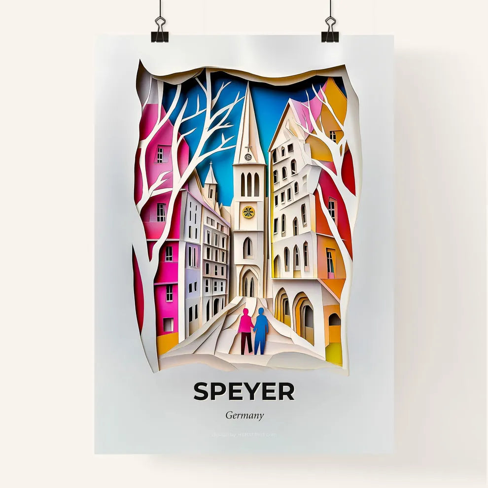 Vivid Speyer, Germany, Colorful Poster