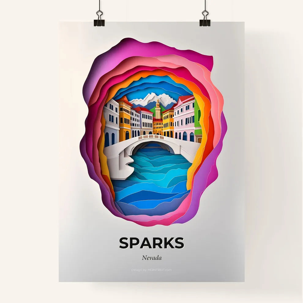 Vivid Sparks, Nevada, Colorful Poster