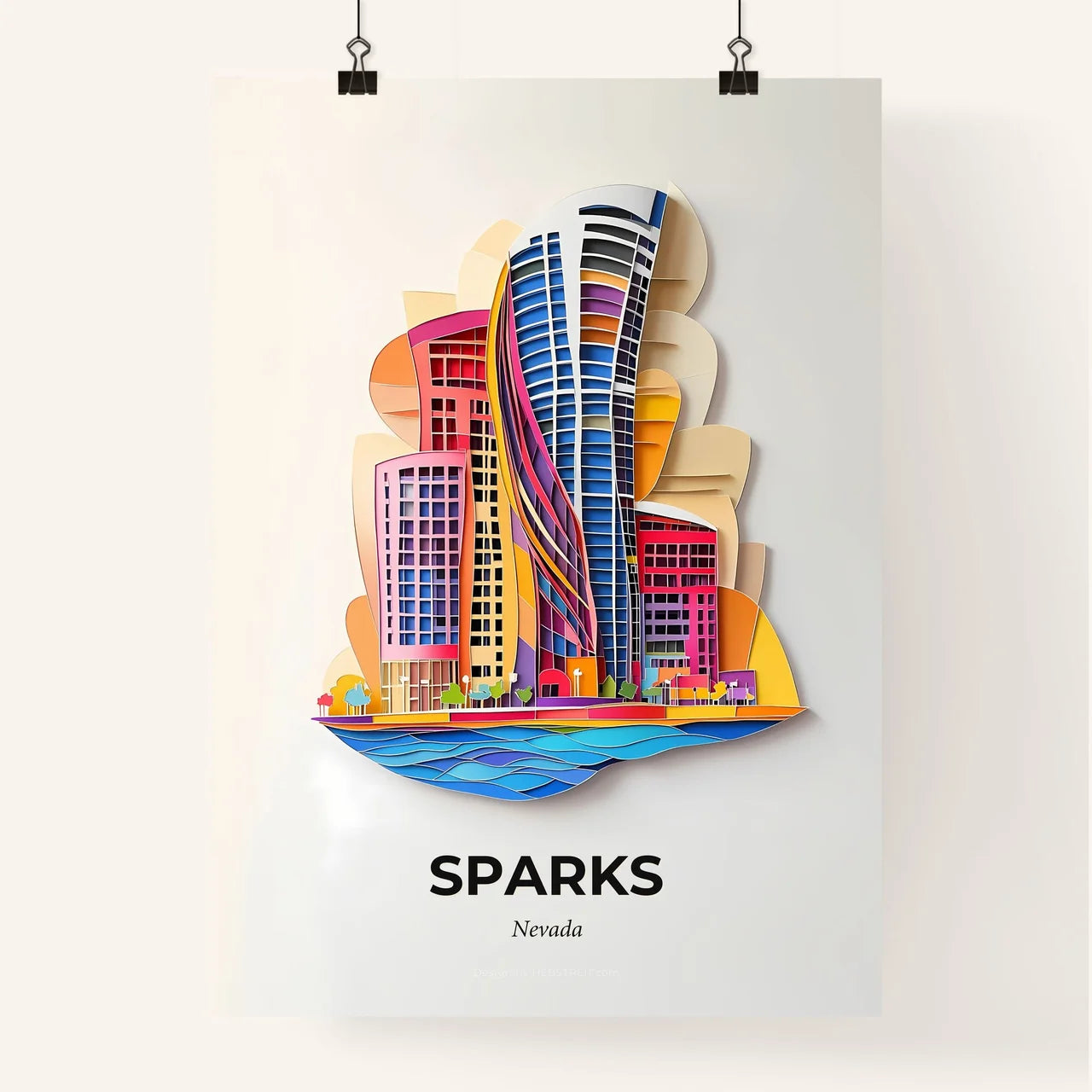 Vivid Sparks, Nevada, Colorful Poster
