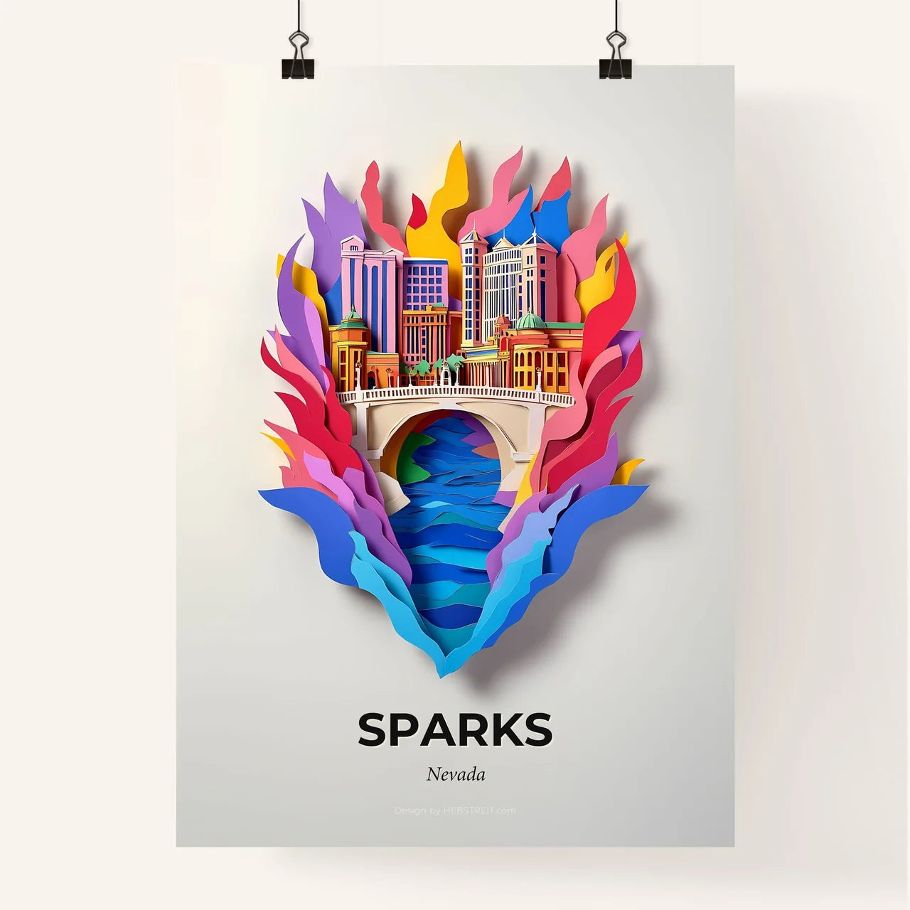 Vivid Sparks, Nevada, Colorful Poster