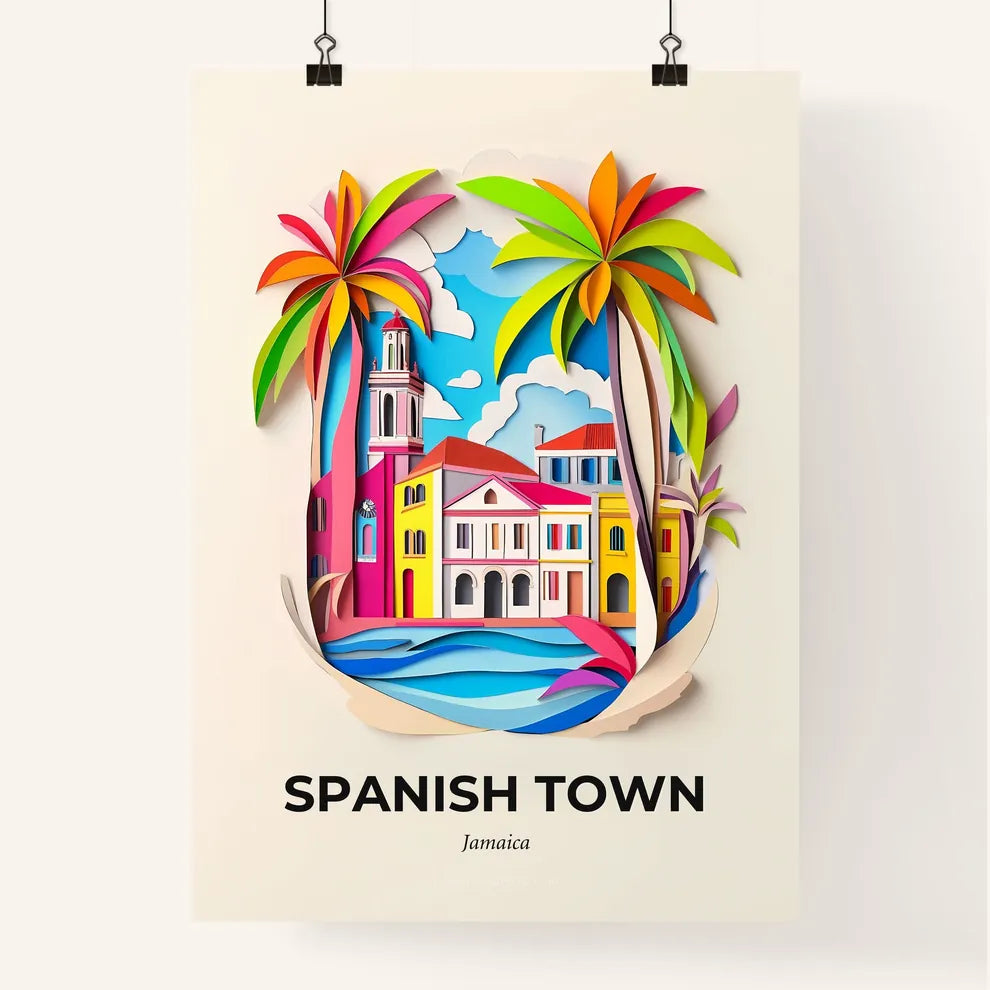 Vivid Spanish Town, Jamaica, Colorful Poster