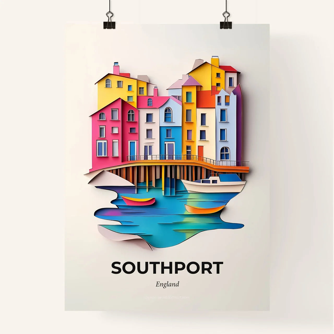 Vivid Southport, England, Colorful Poster