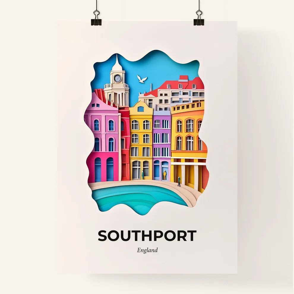 Vivid Southport, England, Colorful Poster