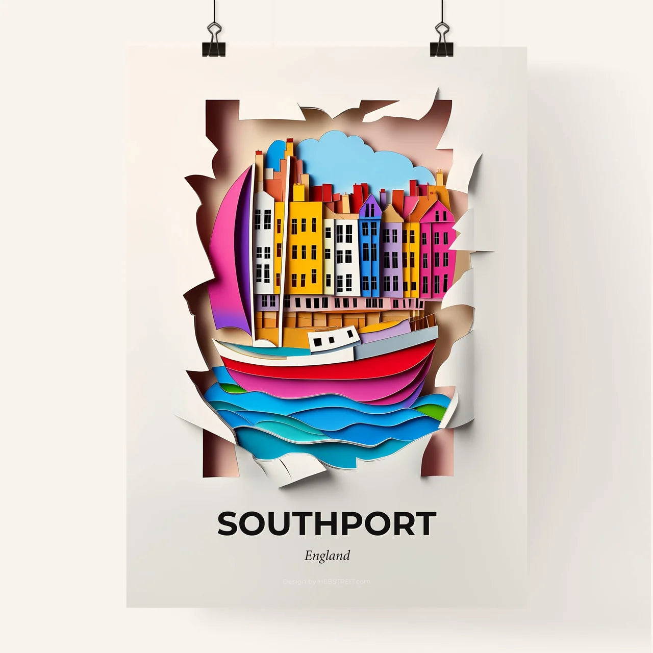 Vivid Southport, England, Colorful Poster