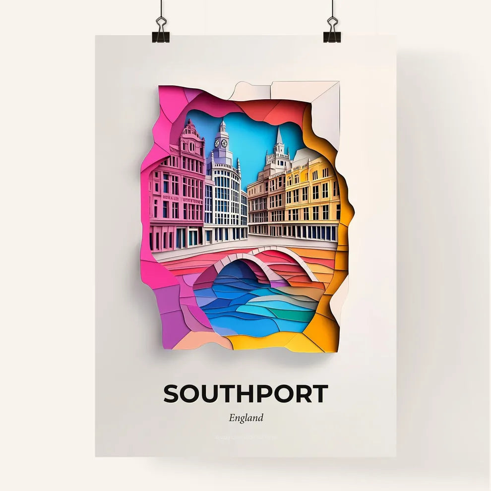 Vivid Southport, England, Colorful Poster