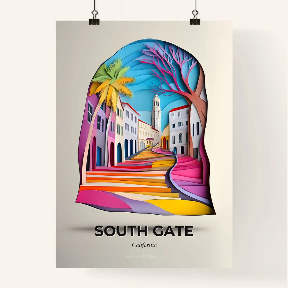 Vivid South Gate, California, Colorful Poster