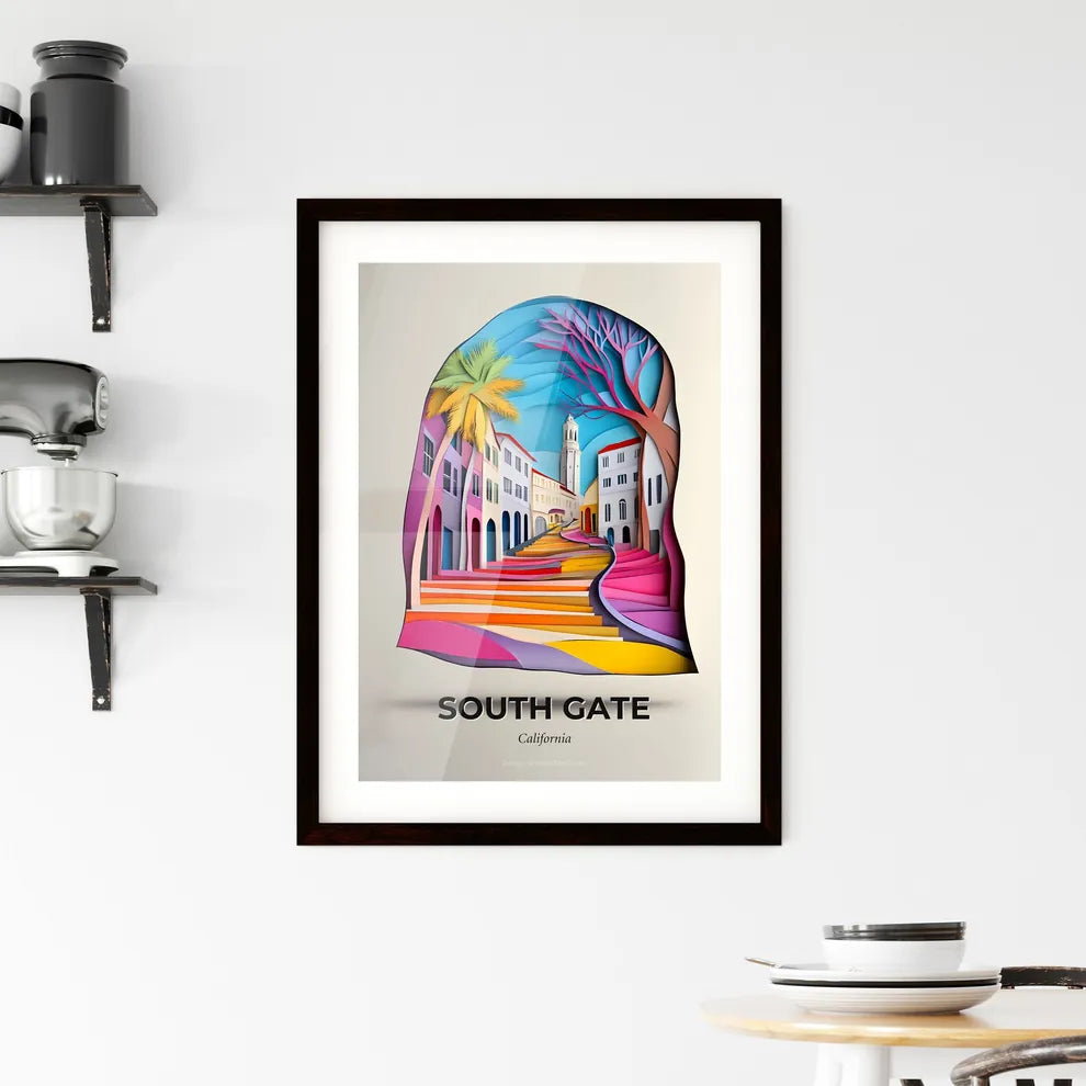 Vivid South Gate, California, Framed Wall Art