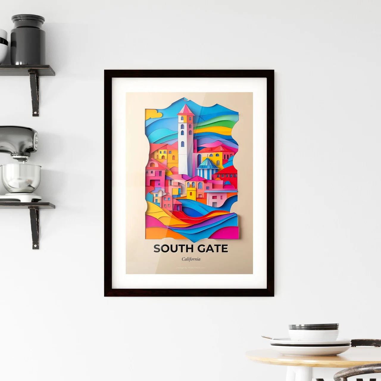 Vivid South Gate, California, Framed Wall Art
