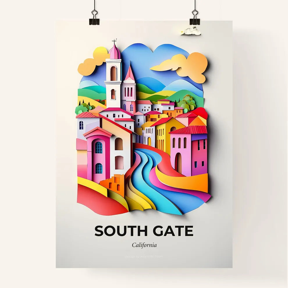 Vivid South Gate, California, Colorful Poster