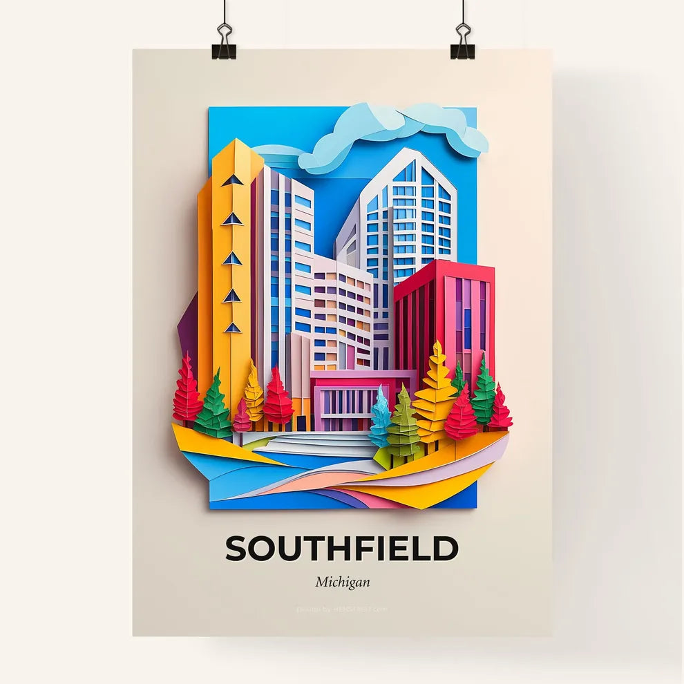 Vivid Southfield, Michigan, Colorful Poster