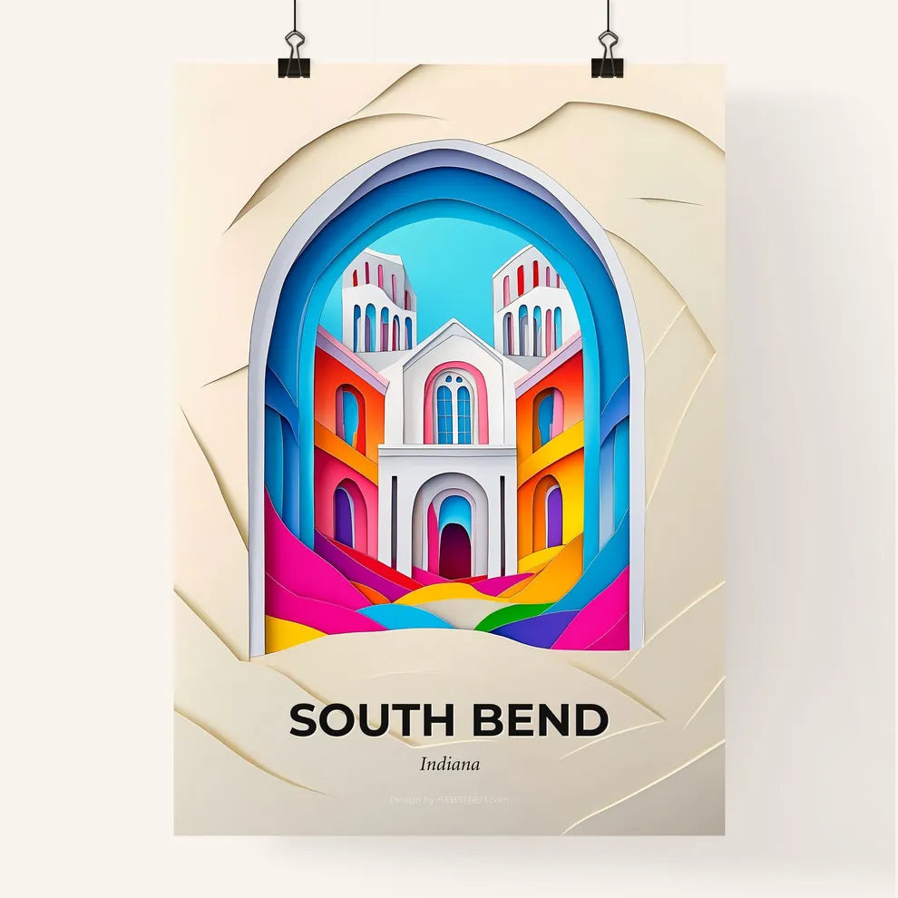 Vivid South Bend, Indiana, Colorful Poster