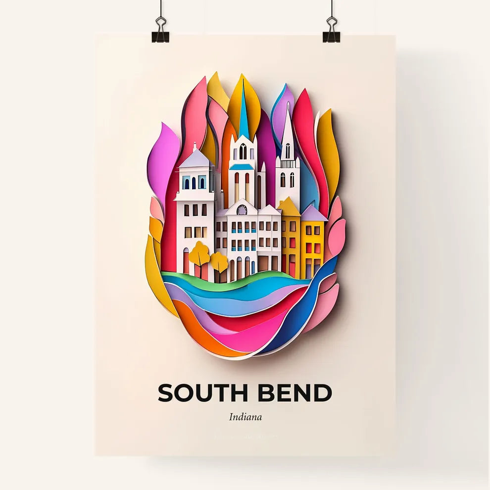 Vivid South Bend, Indiana, Colorful Poster