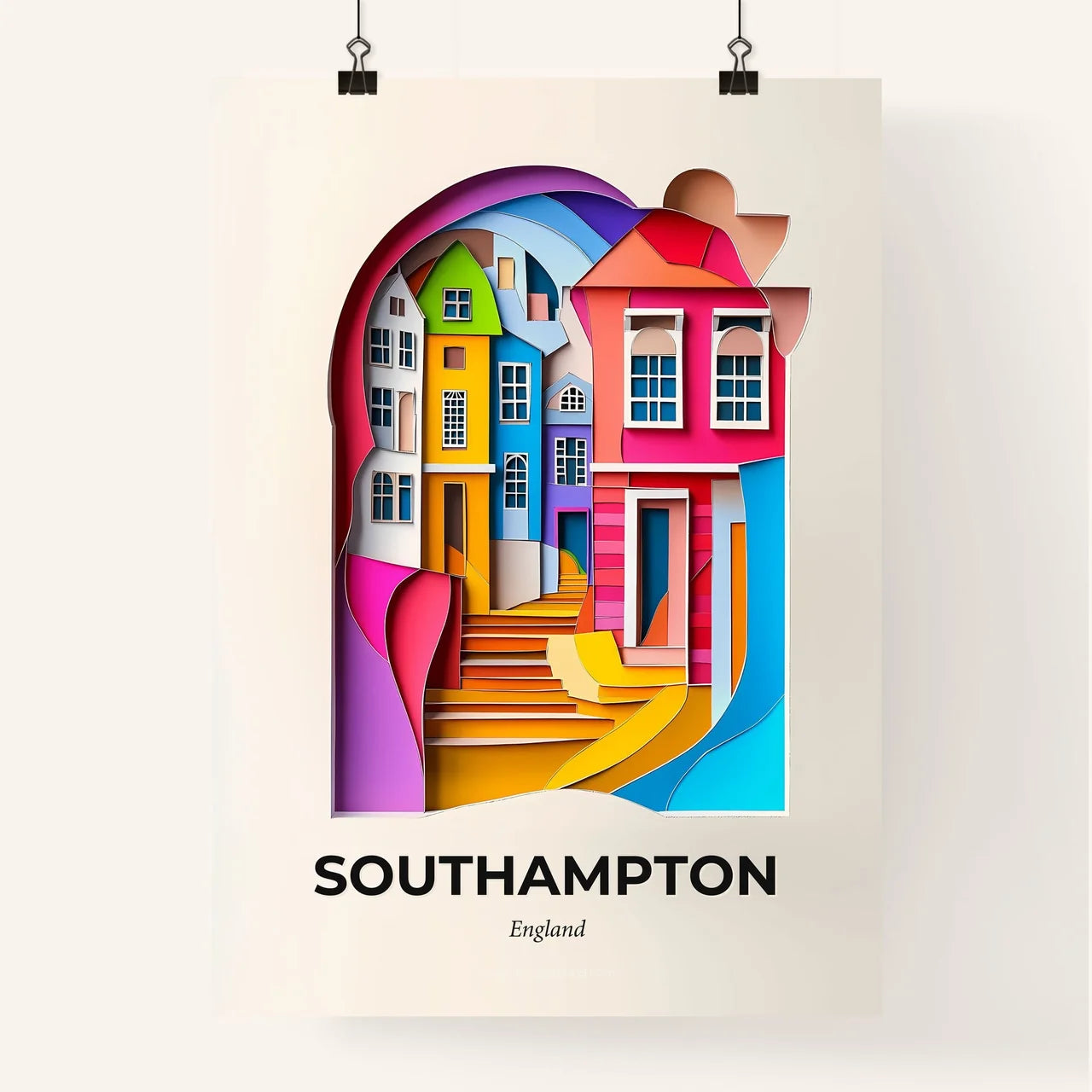 Vivid Southampton, England, Colorful Poster