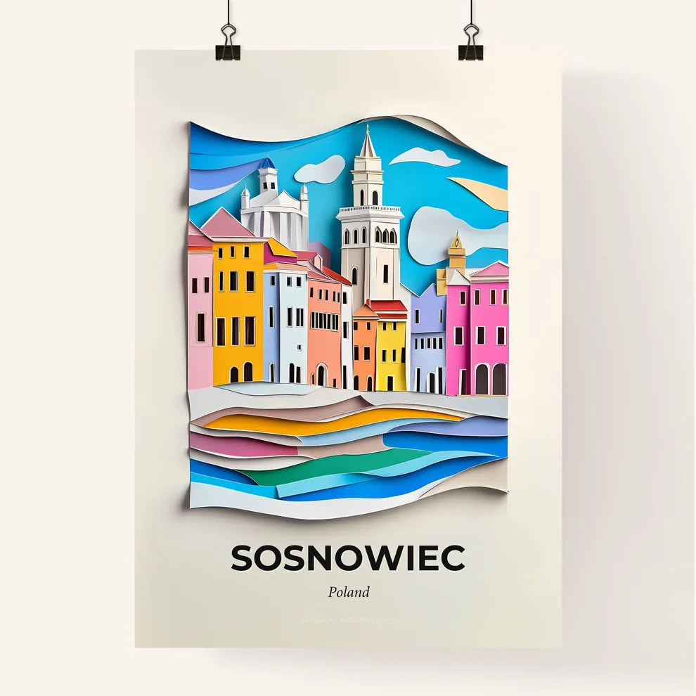 Vivid Sosnowiec, Poland, Colorful Poster