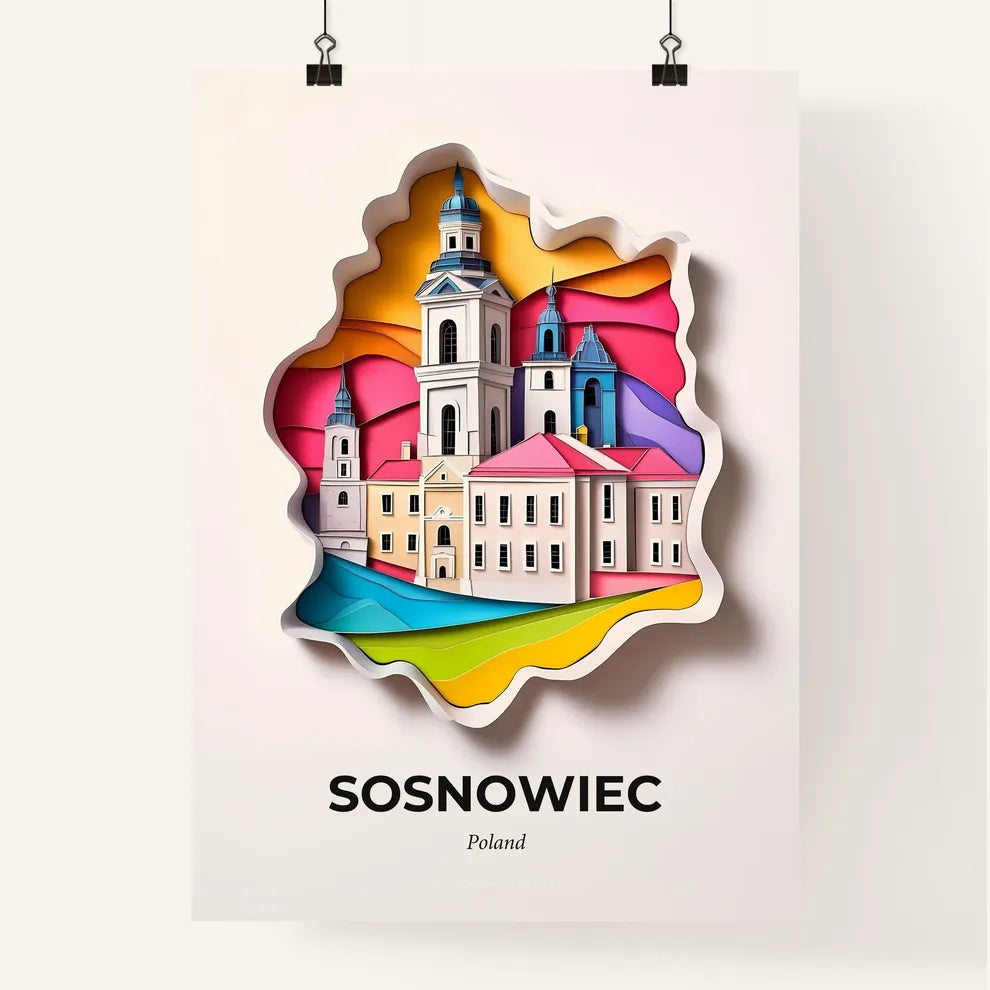 Vivid Sosnowiec, Poland, Colorful Poster